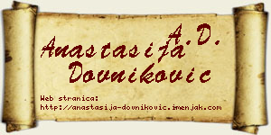 Anastasija Dovniković vizit kartica